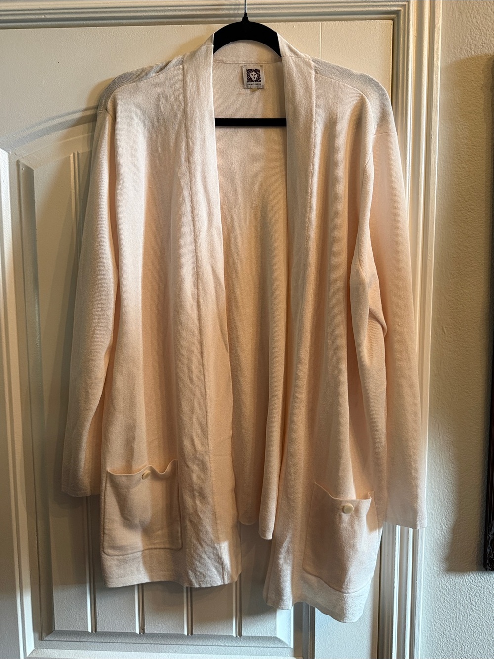 Anne Klein Cream Open-Front Women's Cardigan